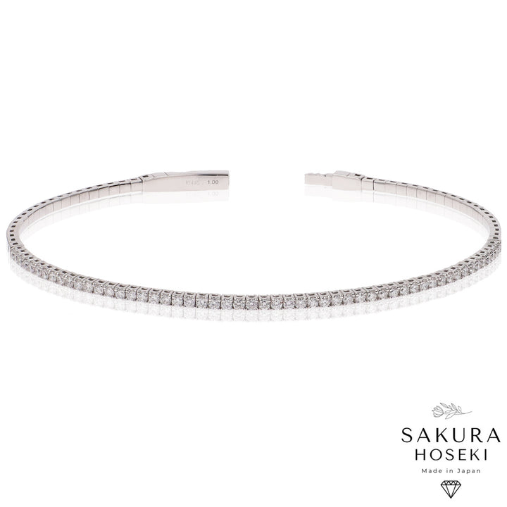 Half Flexible Bangle White Gold