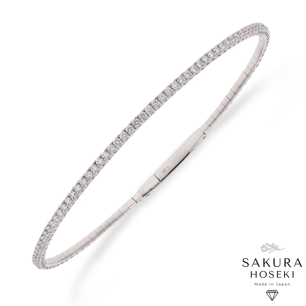 Half Flexible Bangle White Gold