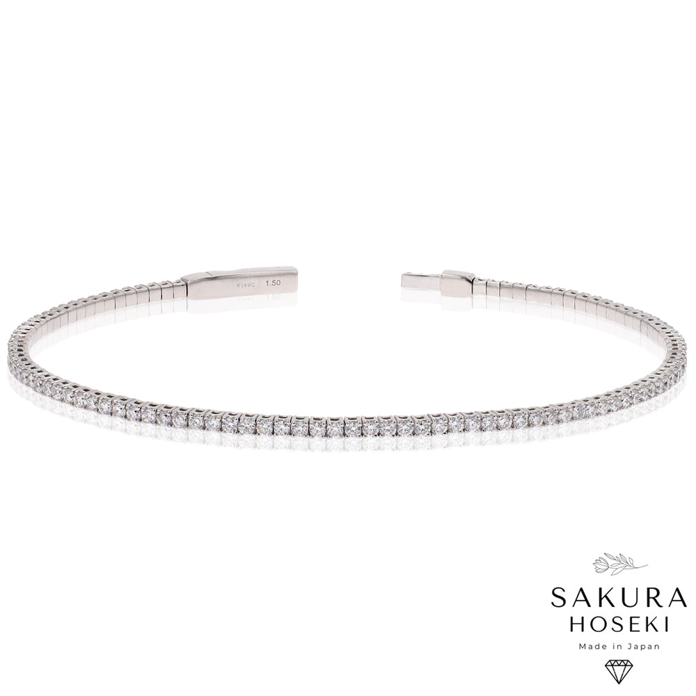 Full Flexible Bangle White Gold