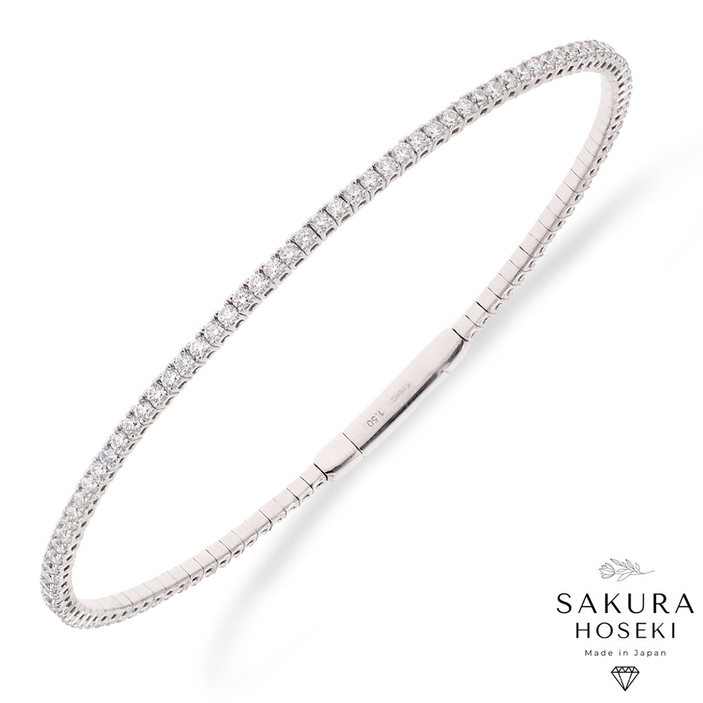 Full Flexible Bangle White Gold