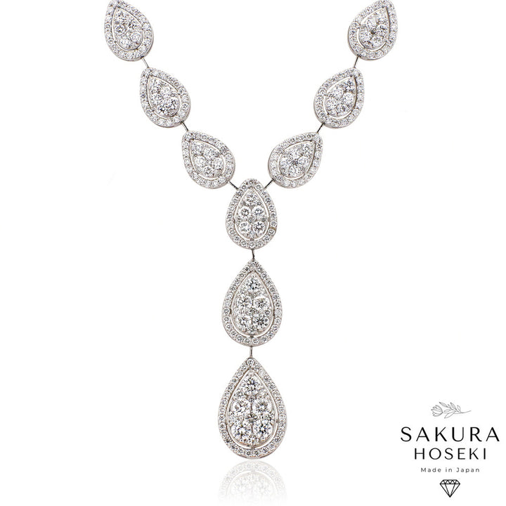 Pear Necklace White Gold