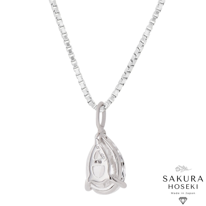 Pear Solitaire Pendant White Gold