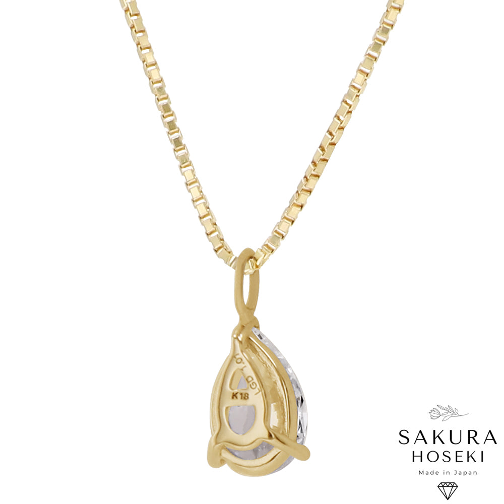Pear Solitaire Pendant Yellow Gold