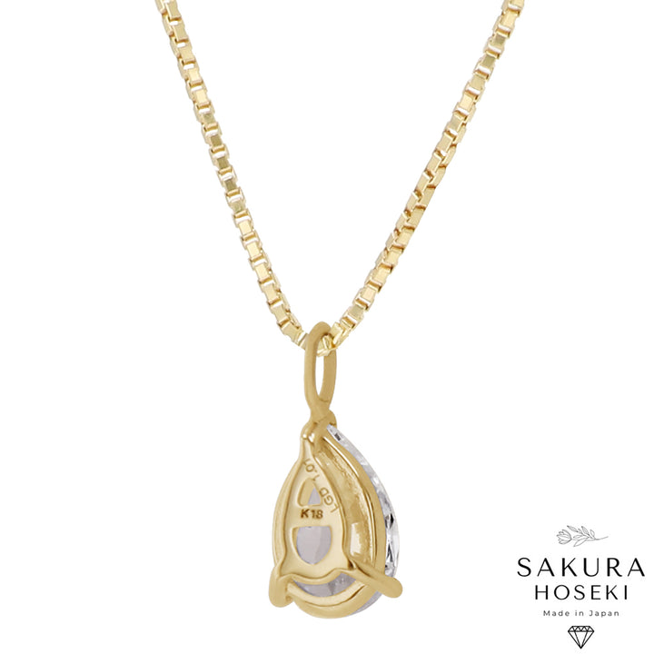 Pear Solitaire Pendant Yellow Gold