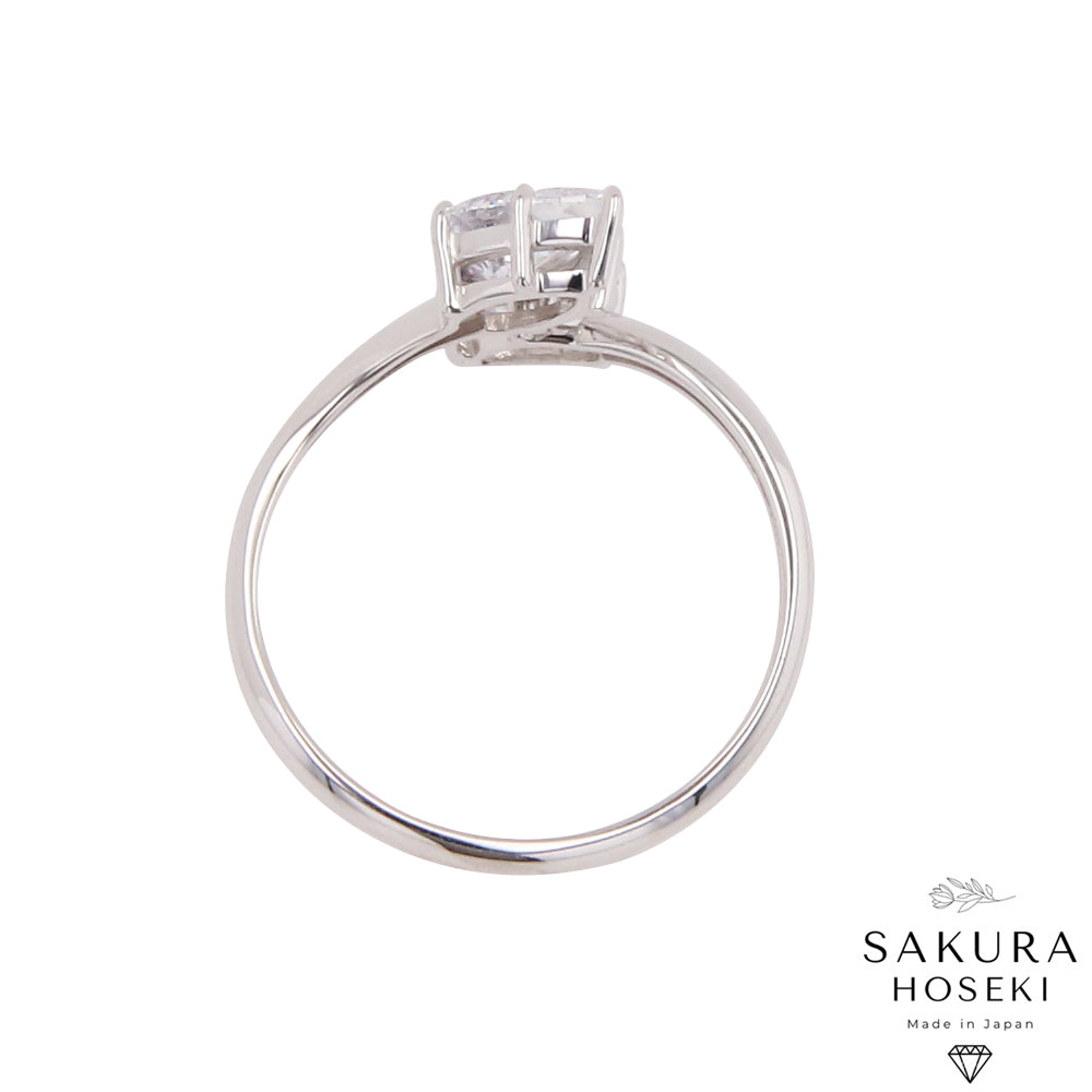 Double Pear White Gold