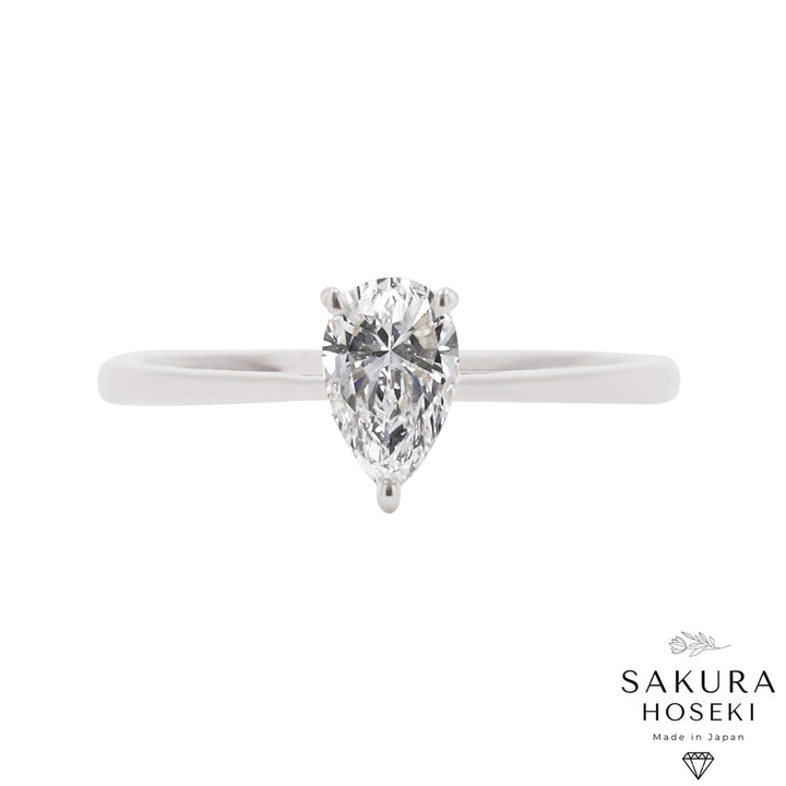 Pear Ring White Gold