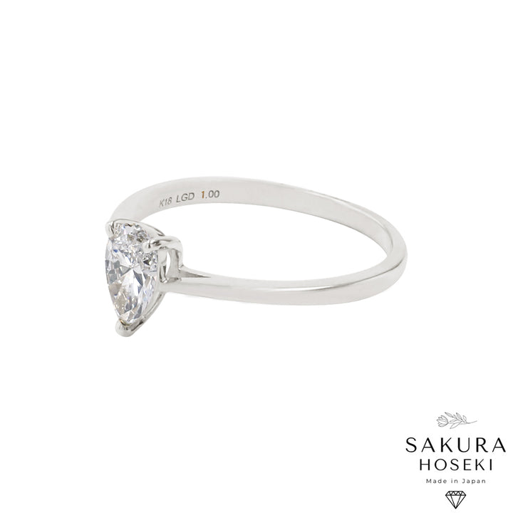 Pear Ring White Gold