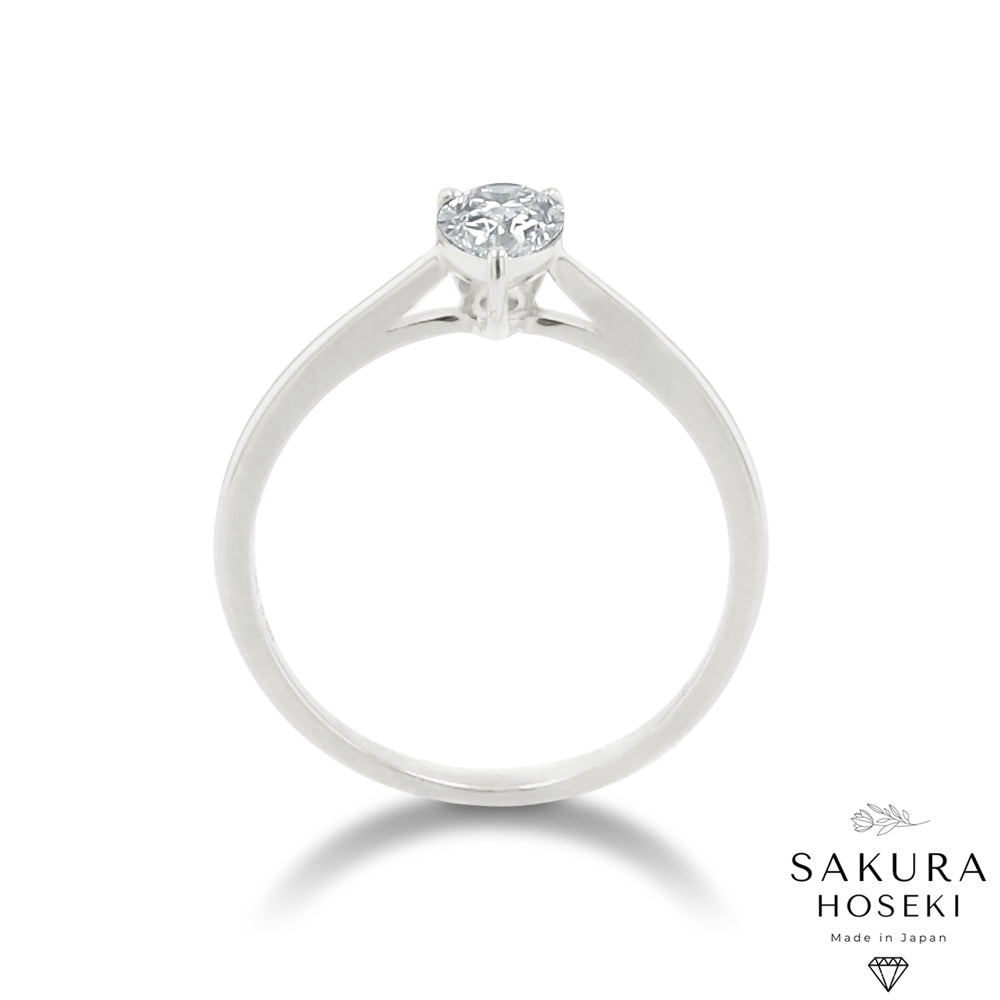 Pear Ring White Gold