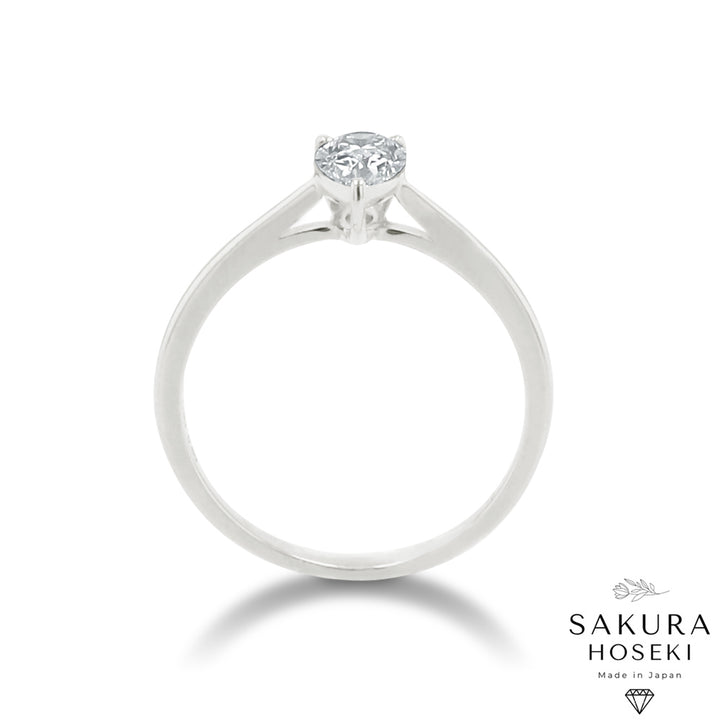 Pear Ring White Gold