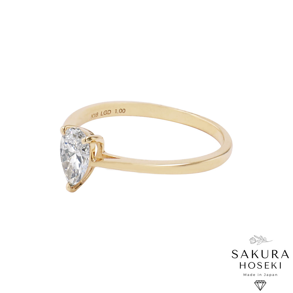 Pear Ring Yellow Gold