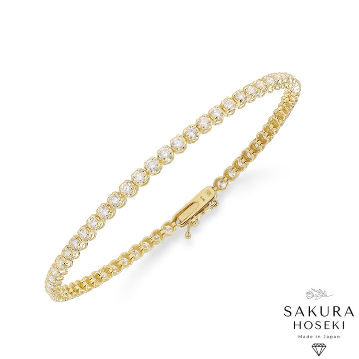 3ct Tennis Bracelet Yellow Gold (Box Clasp)