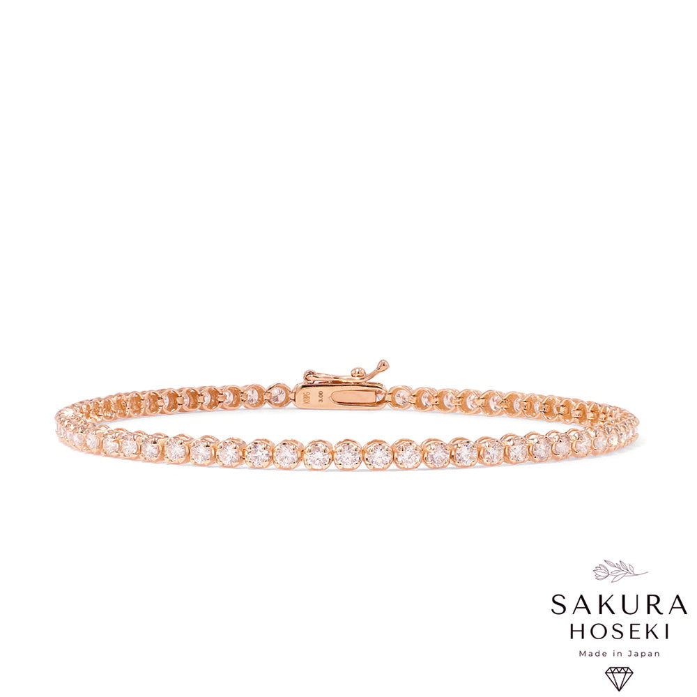 3ct Tennis Bracelet Rose Gold (Box Clasp)