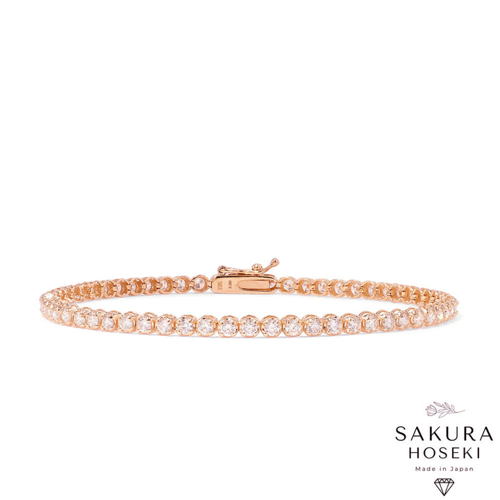 3ct Tennis Bracelet Rose Gold (Box Clasp)