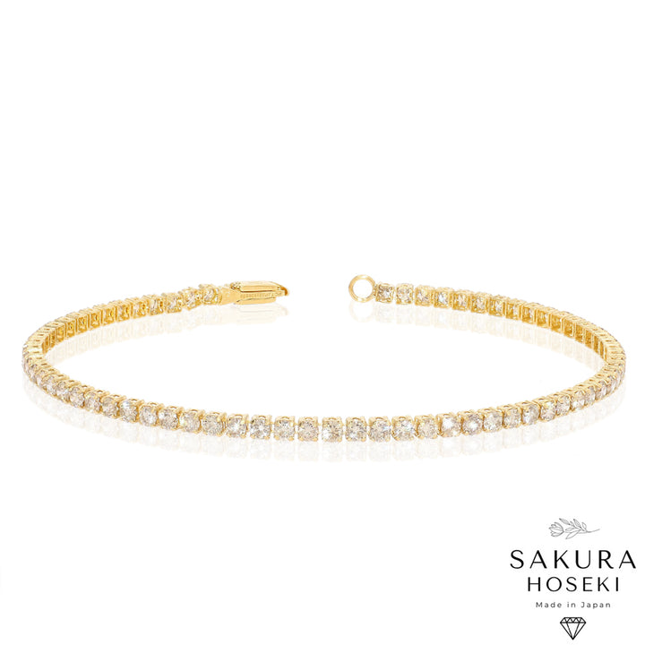 3ct Tennis Bracelet Yellow Gold (Single Lock)