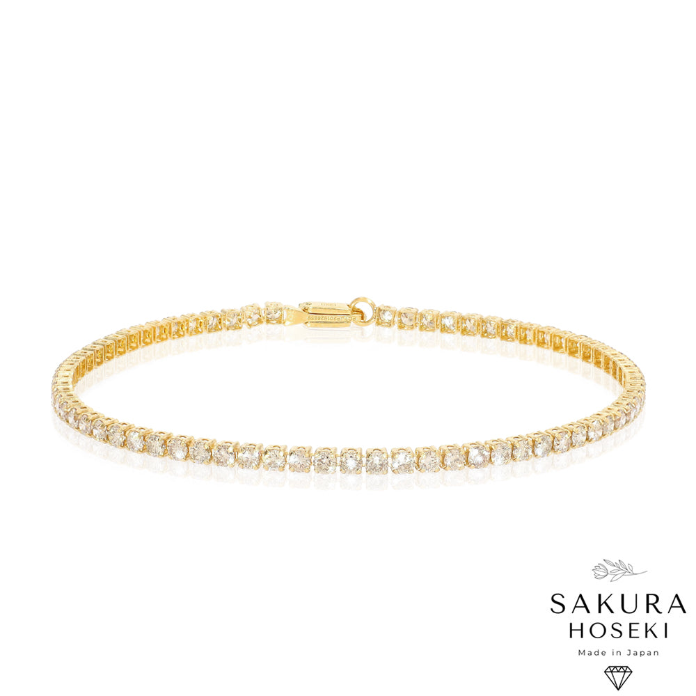 3ct Tennis Bracelet Yellow Gold (Single Lock)