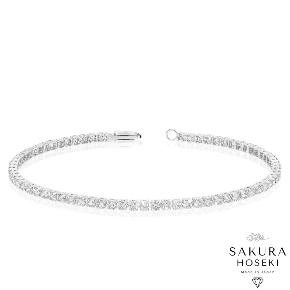 3ct Tennis Bracelet White Gold (Single Lock)