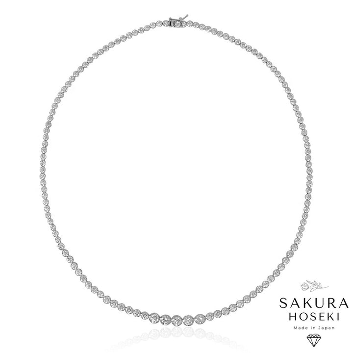 12.75ct Graduated Tennis Necklace White Gold