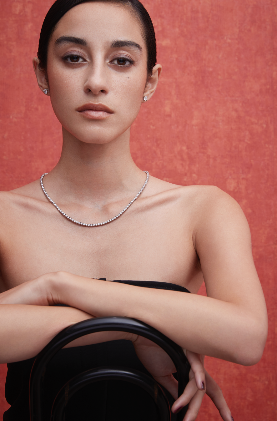 15ct Tennis Necklace Rose Gold