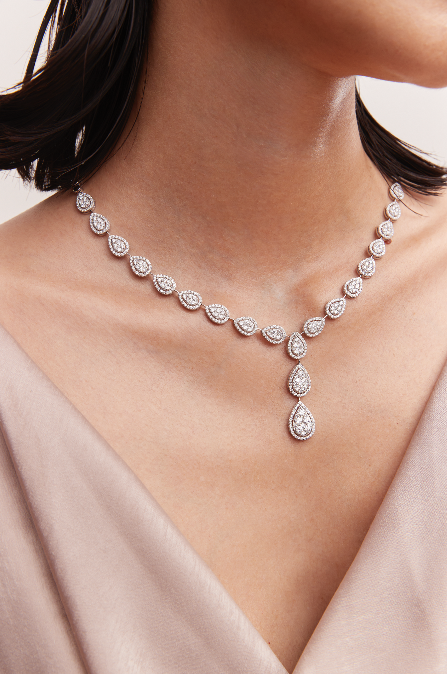 Pear Necklace White Gold