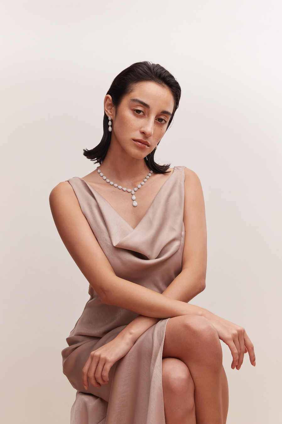 Pear Necklace White Gold