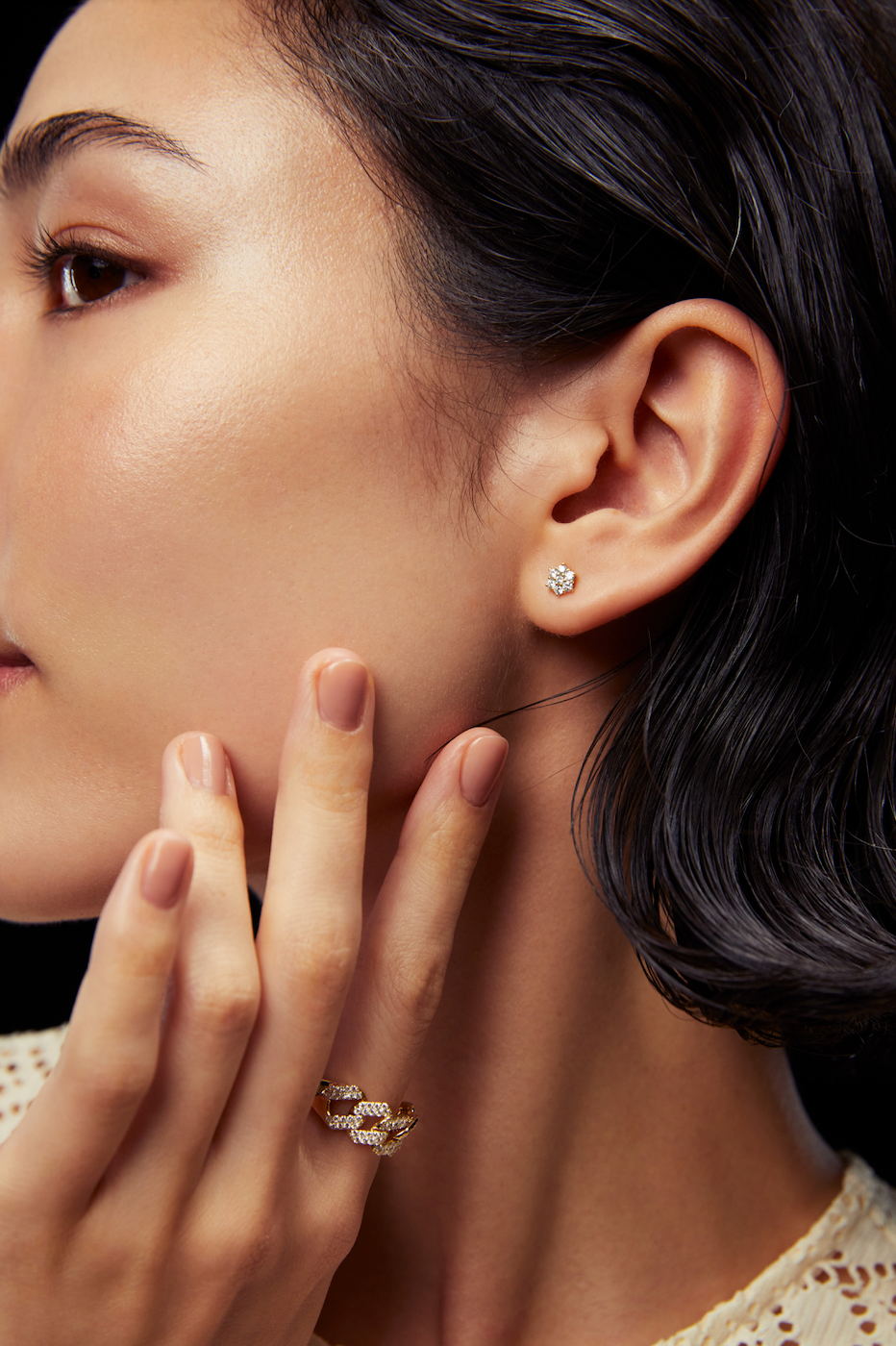Sakura Earrings Yellow Gold