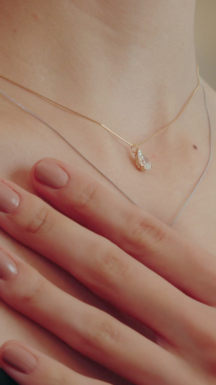 Pear Solitaire Pendant Yellow Gold