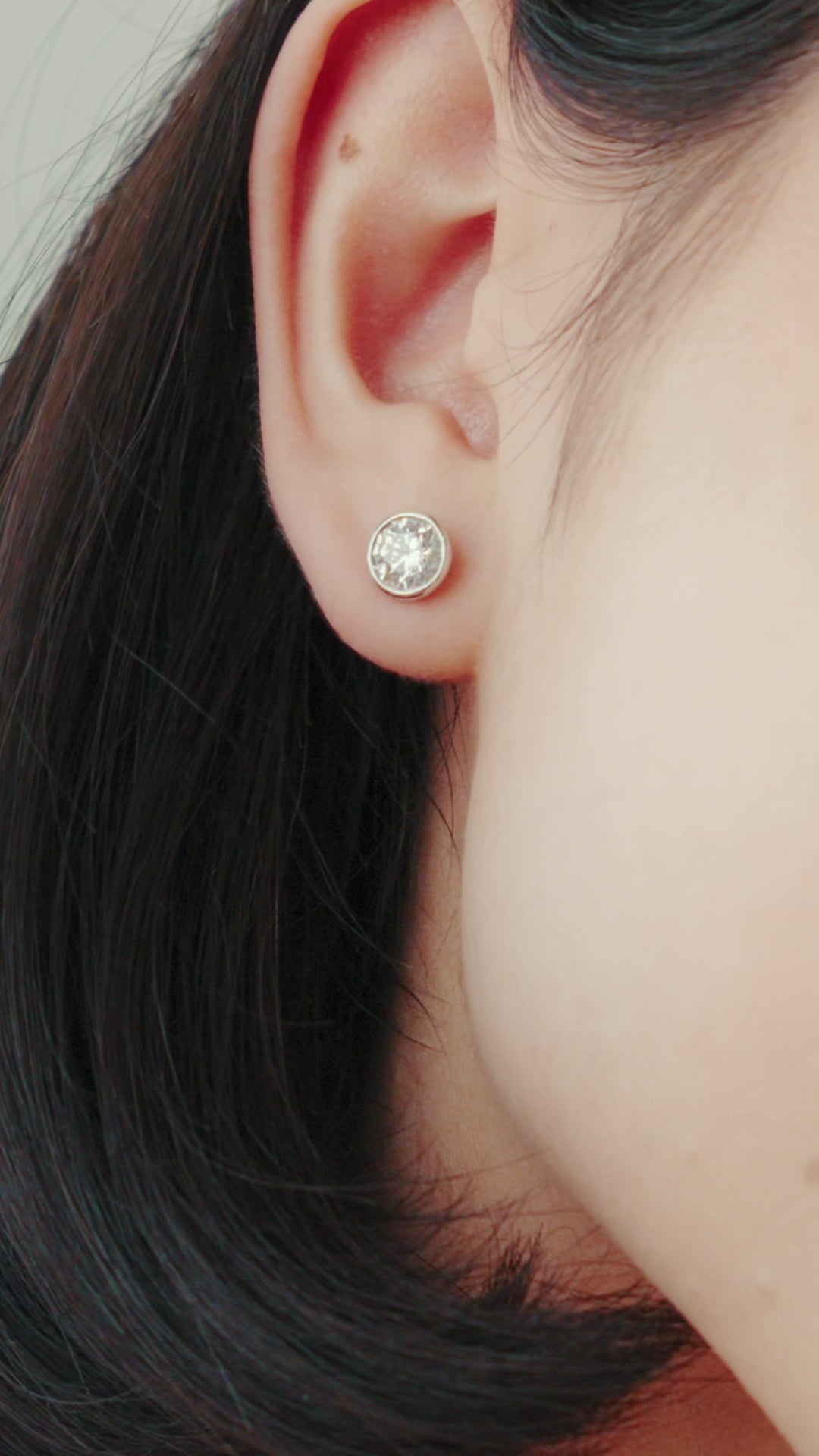 Bezel Studs Rose Gold