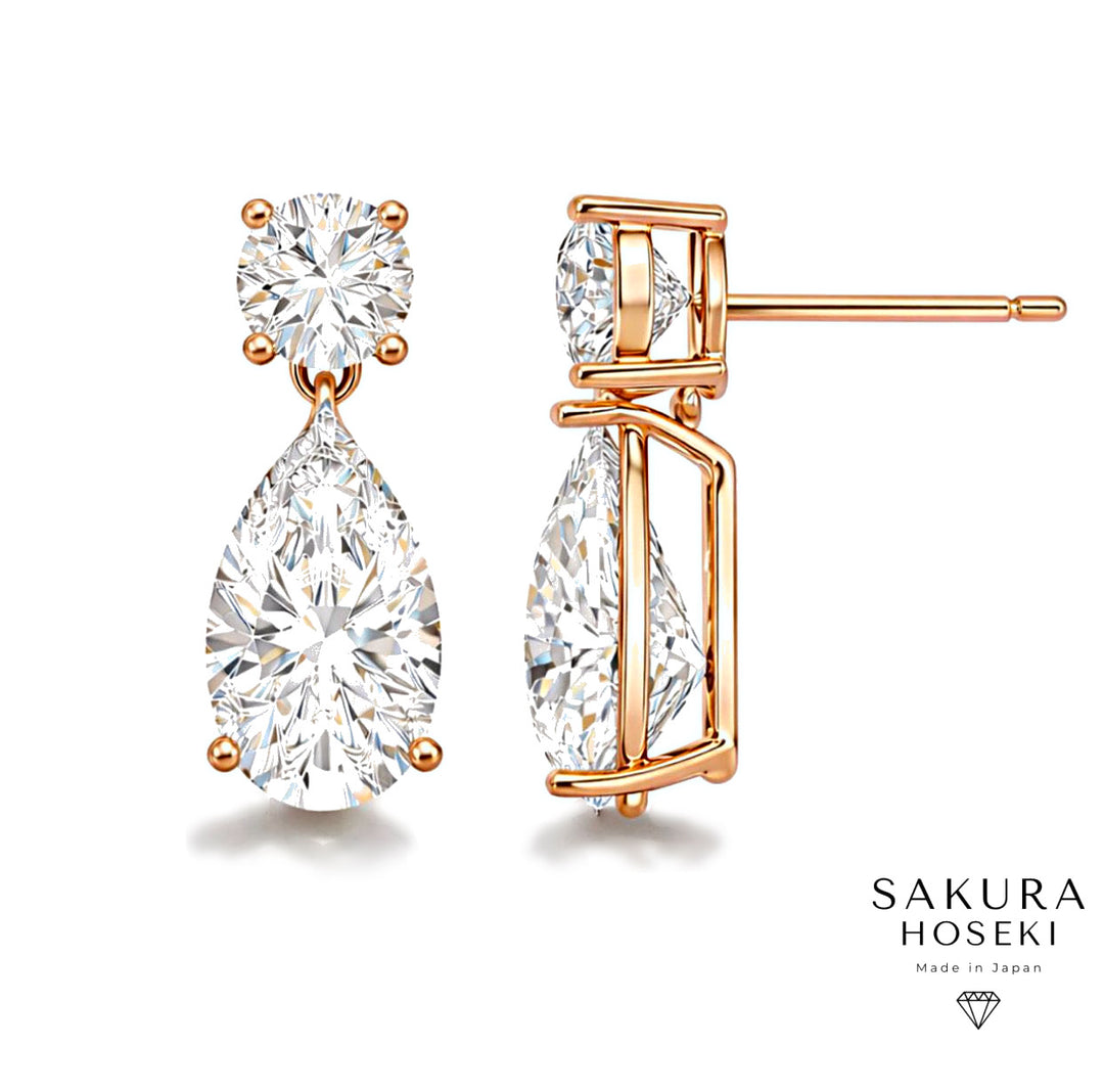 Pear Drop Earrings Rose Gold