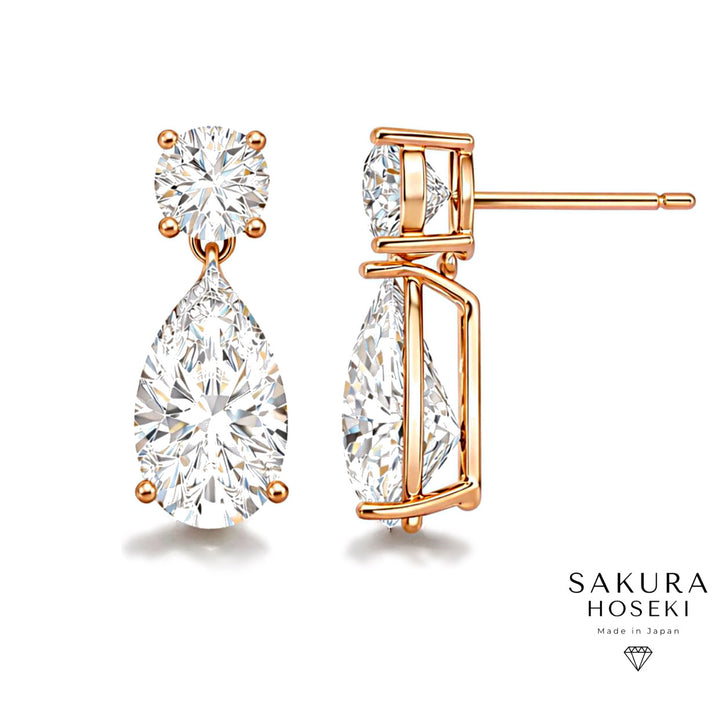 Pear Drop Earrings Rose Gold