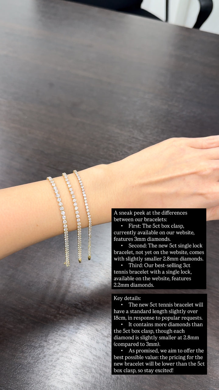 5ct Tennis Bracelet Rose Gold (Single Lock)