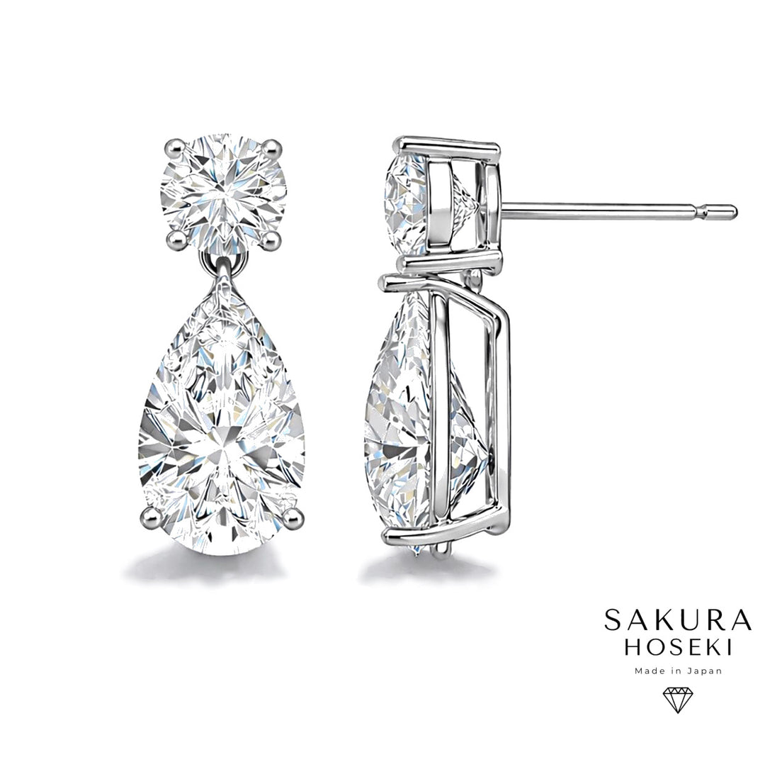 Pear Drop Earrings White Gold