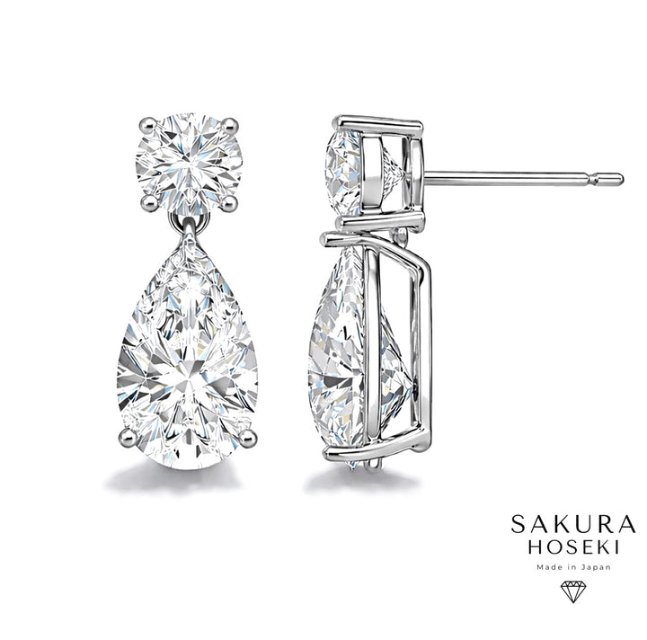 Pear Drop Earrings White Gold
