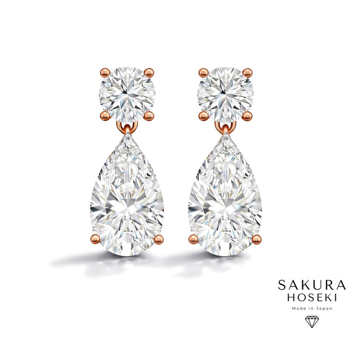 Pear Drop Earrings Rose Gold