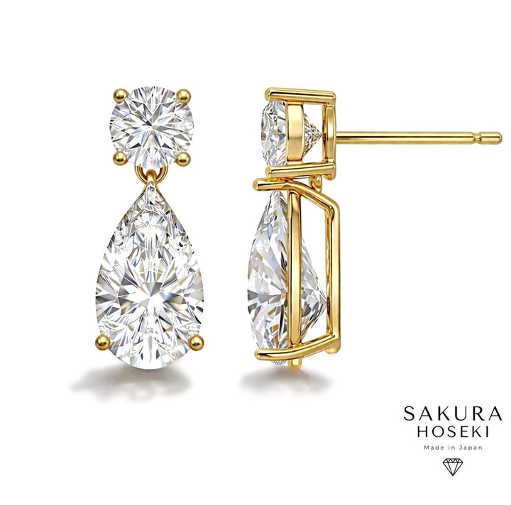 Pear Drop Earrings Yellow Gold