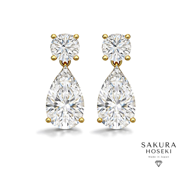 Pear Drop Earrings Yellow Gold