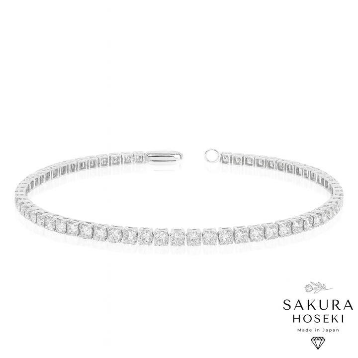 5ct Tennis Bracelet White Gold (Single Lock)