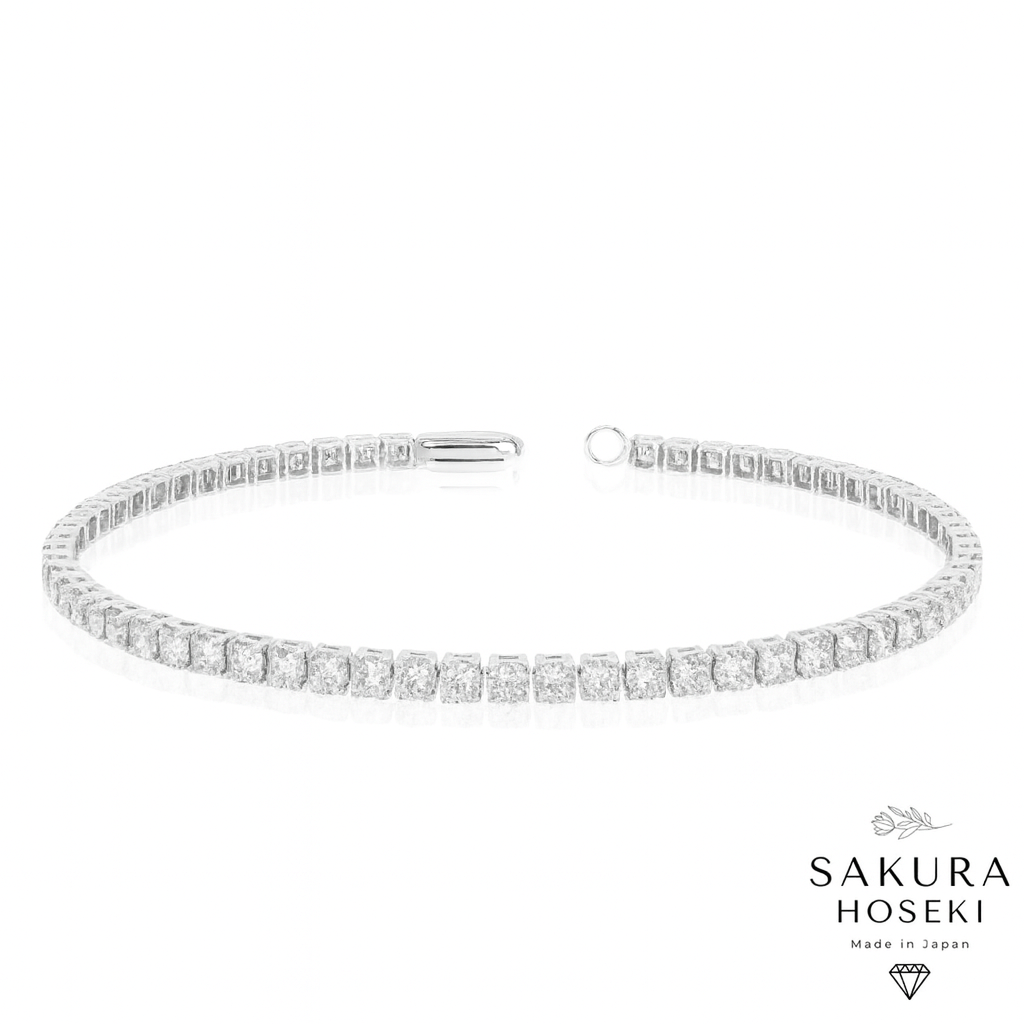 5ct Tennis Bracelet White Gold (Single Lock) – Sakura Hoseki