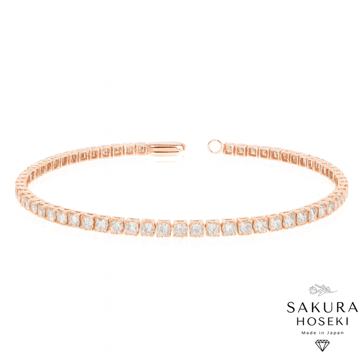 5ct Tennis Bracelet Rose Gold (Single Lock)