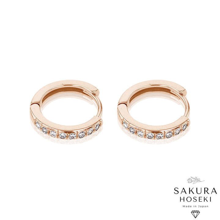 Diamond Hoops Rose Gold