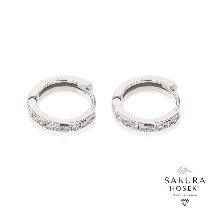 Diamond Hoops White Gold