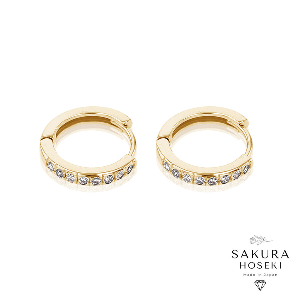 Diamond Hoops Yellow Gold