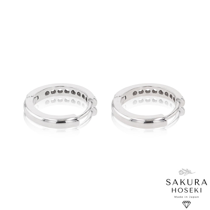 Diamond Hoops White Gold