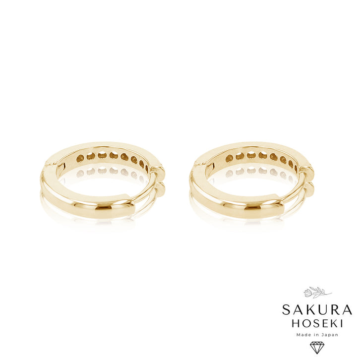 Diamond Hoops Yellow Gold