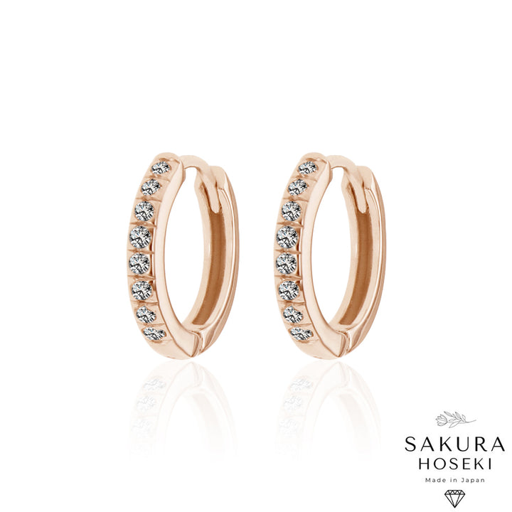 Diamond Hoops Rose Gold