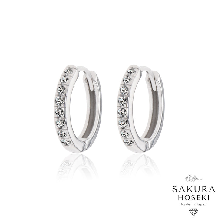 Diamond Hoops White Gold