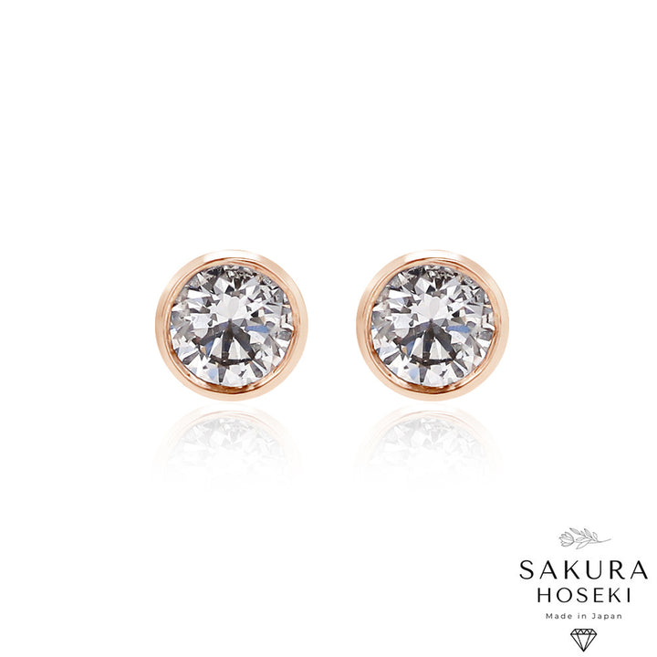 Bezel Studs Rose Gold