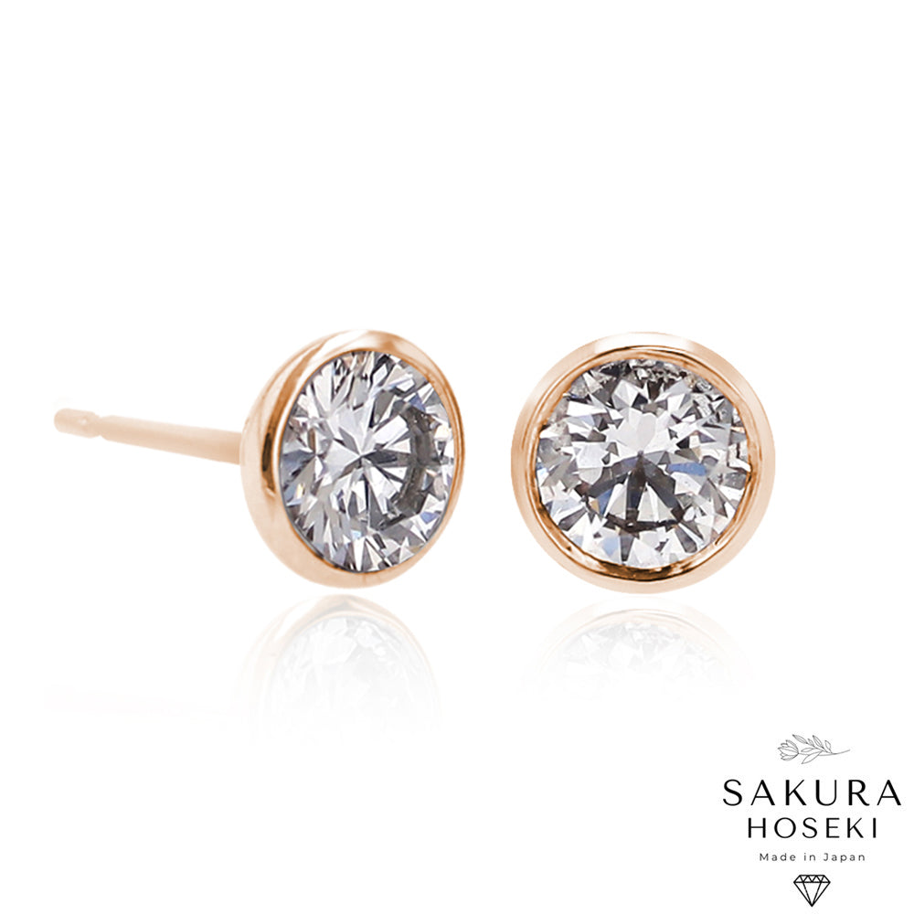 Bezel Studs Rose Gold