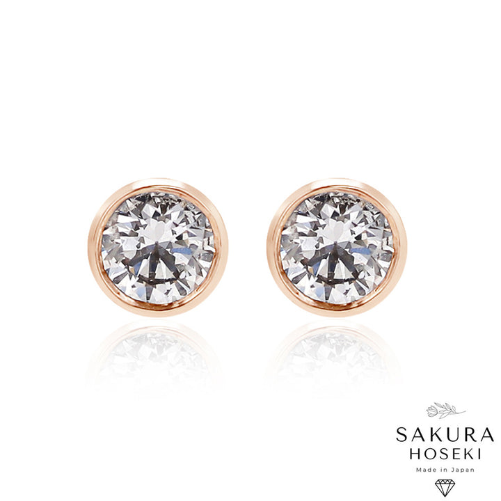 Bezel Studs Rose Gold