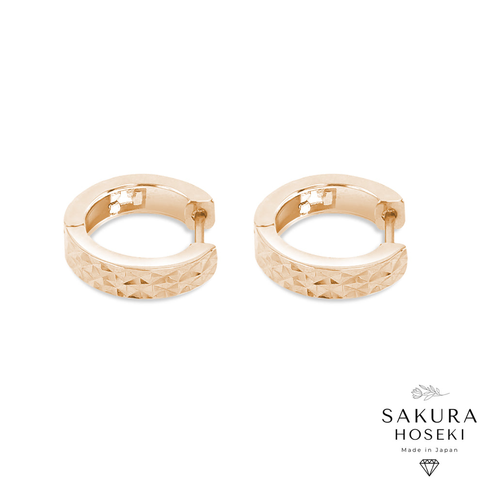 Gold Facet Hoops Rose Gold