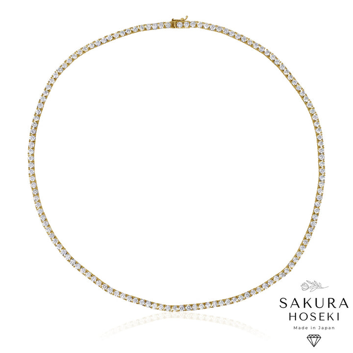 13ct Tennis Necklace Yellow Gold